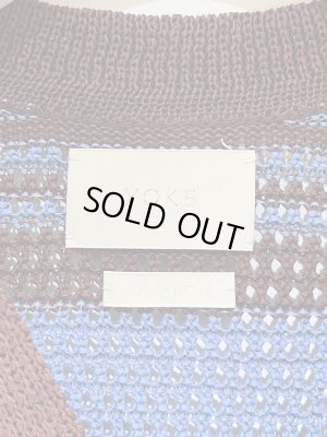 画像3: YOKE（ヨーク） Border Mesh Knit Skipper Polo Shirt（ボーダーメッシュニット スキッパーポロシャツ） ブラウン×ブルー