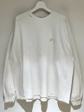 ANCELLM（アンセルム） Embroidery Dyed LS T-Shirt（エンブロイダリー ダイド ロングスリーブTシャツ） ホワイト