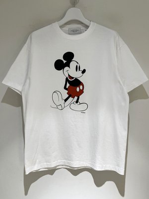 画像1: UNUSED × Disney（アンユーズド×ディズニー） ミッキーマウス染み込みプリントTシャツ ホワイト