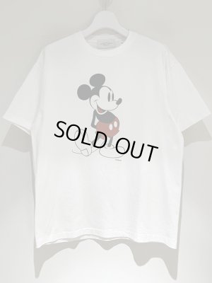 画像1: UNUSED × Disney（アンユーズド×ディズニー） ミッキーマウス染み込みプリントTシャツ ホワイト