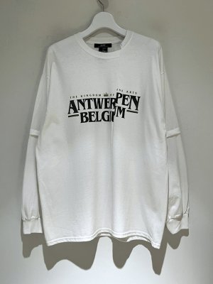 画像1: ESSAY（エッセイ） Cut-up Long Layer T-Shirt（カットアップ ロングレイヤーTシャツ） ANTWERPN ホワイト