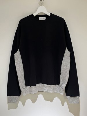 画像1: UNUSED（アンユーズド） 2tone Sweatshirt（2トーン スウェットシャツ） ブラック×グレー