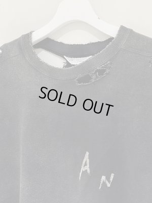 画像3: ANCELLM（アンセルム） Crash Uneven Over Sweat Shirt（クラッシュアンイーブン オーバースウェットシャツ） ブラック