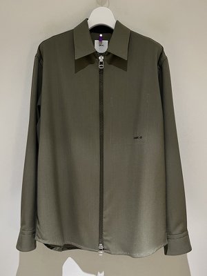 画像1: OAMC（オーエーエムシー） Zip-up Wool Shirt（ジップアップウールシャツ） カーキグリーン