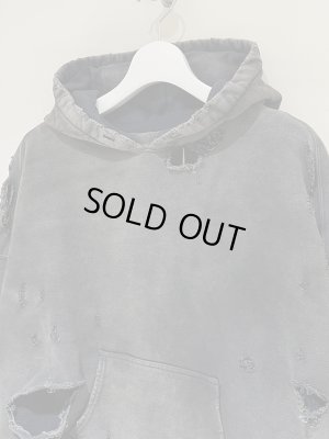 画像3: ANCELLM（アンセルム） Aging Crash Hoodie（エイジングクラッシュフーディー） ブラック