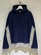 UNUSED（アンユーズド） 2tone Hoodie（2トーン フーディー） ネイビー×グレー