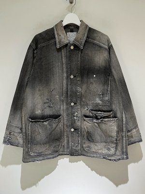 画像1: ANCELLM（アンセルム） Denim Coverall（デニムカバーオール） ブラック