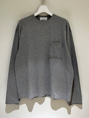 画像1: UNUSED（アンユーズド） Cut-off Pocket LS T-shirt（カットオフポケットロングスリーブTシャツ） グレー