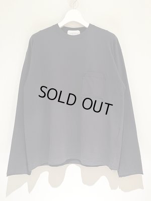 画像1: UNUSED（アンユーズド） Cut-off Pocket LS T-shirt（カットオフポケットロングスリーブTシャツ） チャコール