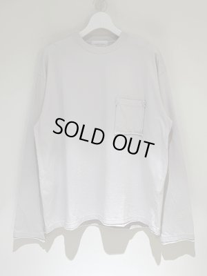 画像1: UNUSED（アンユーズド） Cut-off Pocket LS T-shirt（カットオフポケットロングスリーブTシャツ） ライトグレー