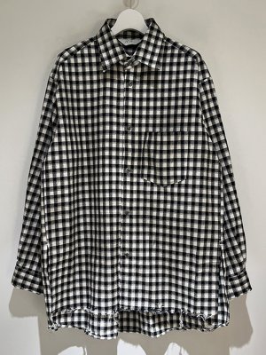 画像1: ANCELLM（アンセルム） C/R Check Over Shirt（C/Rチェックオーバーシャツ） ブラック×ホワイトチェック