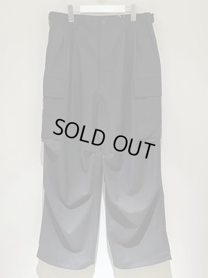 画像1: ESSAY（エッセイ） Wool Blend Wide Military Trousers（ウールブレンド ワイドミリタリートラウザーズ） ブラック