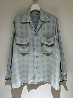 画像1: YOKE（ヨーク） Blurred Ombre Plaid Open Collar Shirt（ブラードオンブレプレイド オープンカラーシャツ） アイボリー