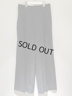 画像1: YOKE（ヨーク） Wool Tropical 3Pleated Wide-Leg Trousers（ウールトロピカル3プリーティド ワイドレッグトラウザーズ） カーボンブラック