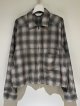 ANCELLM（アンセルム） Ombre Check Short Zip-up Shirt（オンブレチェック ショートジップアップシャツ） ブラウン