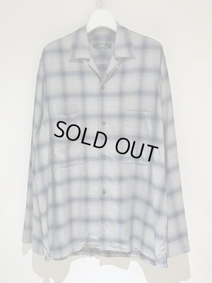 画像1: ESSAY（エッセイ） Shadow Check Open Collar Shirt（シャドウチェック オープンカラーシャツ） ブルーチェック