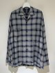 ESSAY（エッセイ） Shadow Check Open Collar Shirt（シャドウチェック オープンカラーシャツ） ブルーチェック