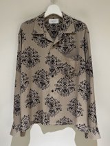 UNUSED(アンユーズド) Printed Open Collar L/S Shirt(プリントオープンカラーロングスリーブシャツ) ベージュ
