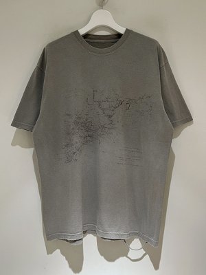 画像1: ANCELLM（アンセルム） OLD MAP T-shirt（オールドマップTシャツ） グレー