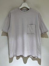 UNUSED(アンユーズド) Cut-off Pocket T-shirt(カットオフポケットTシャツ) ライトグレー