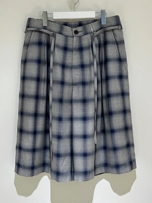 画像1: ESSAY（エッセイ） 3tucked Crop Shorts（3タック クロップショーツ） ブルーチェック