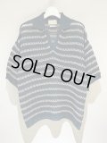 YOKE（ヨーク） Border Mesh Knit Skipper Polo Shirt（ボーダーメッシュニット スキッパーポロシャツ） ピーコックグリーン