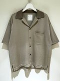 ANCELLM（アンセルム） Open Collar Knit S/S Shirt（オープンカラーニットショートスリーブシャツ） グレー