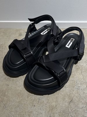 画像1: JIL SANDER（ジルサンダー） Cross Strap Sandal（クロスストラップサンダル） ブラック