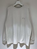 ANCELLM（アンセルム） Embroidery Dyed LS T-Shirt（エンブロイダリー ダイド ロングスリーブTシャツ） ホワイト