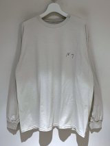 ANCELLM（アンセルム） Embroidery Dyed LS T-Shirt（エンブロイダリー ダイド ロングスリーブTシャツ） ホワイト