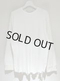 ANCELLM（アンセルム） Damage Waffle Crew LS T-shirt（ダメージワッフル クルーネックロングスリーブTシャツ） ホワイト