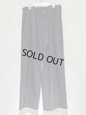 画像1: ANCELLM（アンセルム） Backsatin Beltless Slacks（バックサテンベルトレススラックス） ブラック