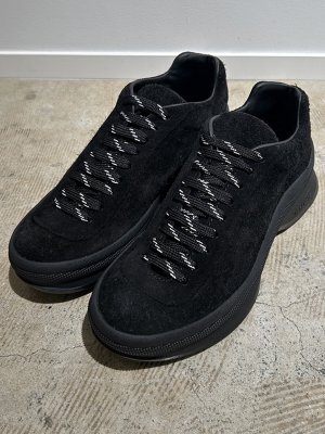 画像1: JIL SANDER（ジルサンダー） ヘアリースウェードレザーシューズ ブラック