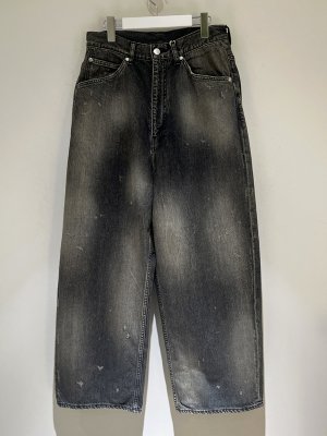 画像1: ANCELLM（アンセルム） #05 Aging01 Wide Denim Pants（ワイドデニムパンツ） ブラック