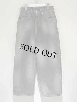 画像1: ANCELLM（アンセルム） #05 Aging01 Wide Denim Pants（ワイドデニムパンツ） ブラック