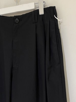 画像3: YOKE（ヨーク） Cotton Gabardine 3pleated Wide Trousers（コットンギャバジン 3プリーティドワイドトラウザーズ） ブラック