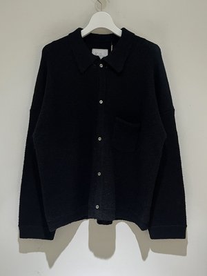 画像1: ANCELLM（アンセルム） Kimono Knit Shirt（キモノニットシャツ） ブラック