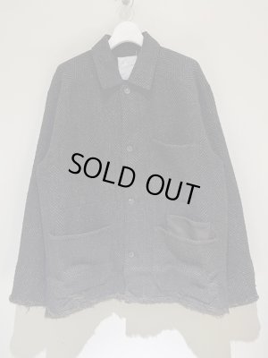 画像1: ANCELLM（アンセルム） Damage Wool Herringbone Coverall（ダメージウールヘリンボーンカバーオール） ブラウン×ブラック