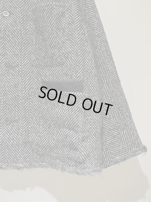 画像4: ANCELLM（アンセルム） Damage Wool Herringbone Coverall（ダメージウールヘリンボーンカバーオール） ホワイト×ブラック