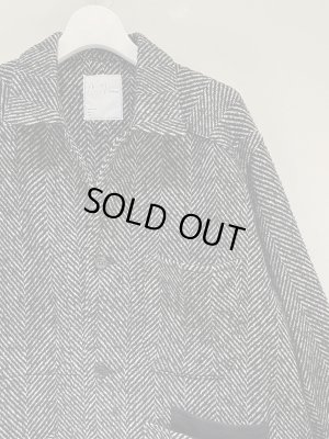 画像3: ANCELLM（アンセルム） Damage Wool Herringbone Coverall（ダメージウールヘリンボーンカバーオール） ホワイト×ブラック