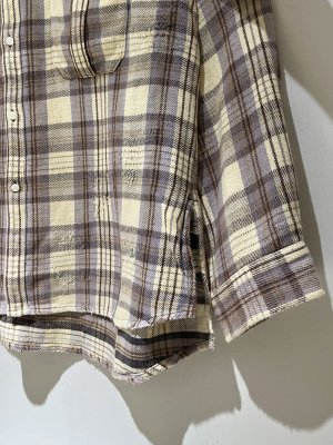 画像5: ANCELLM（アンセルム） Nel Check Over Work Shirt（ネルチェックオーバーワークシャツ） アイボリー