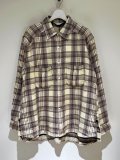ANCELLM（アンセルム） Nel Check Over Work Shirt（ネルチェックオーバーワークシャツ） アイボリー