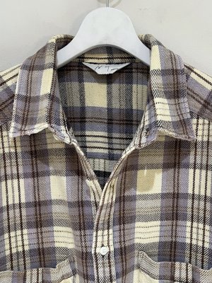 画像3: ANCELLM（アンセルム） Nel Check Over Work Shirt（ネルチェックオーバーワークシャツ） アイボリー