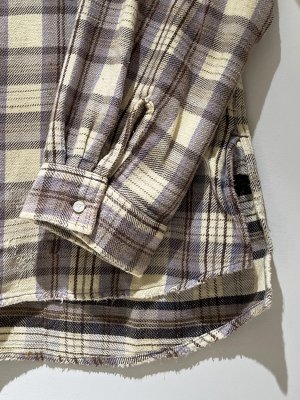 画像6: ANCELLM（アンセルム） Nel Check Over Work Shirt（ネルチェックオーバーワークシャツ） アイボリー