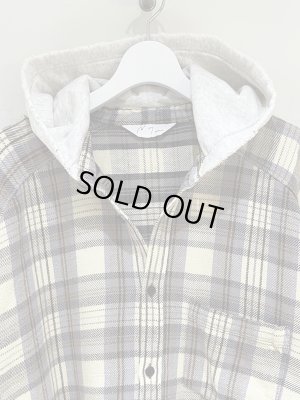 画像4: ANCELLM（アンセルム） Nel Check Hoodie Shirt（ネルチェックフーディーシャツ） アイボリー