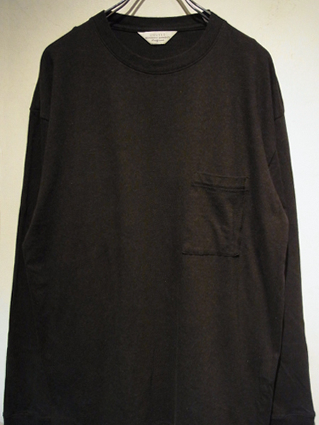 UNUSED（アンユーズド） ロングスリーブポケットTシャツ ブラック - margin