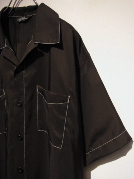 UNUSED（アンユーズド） 100％シルク オープンカラーシャツ ブラック 