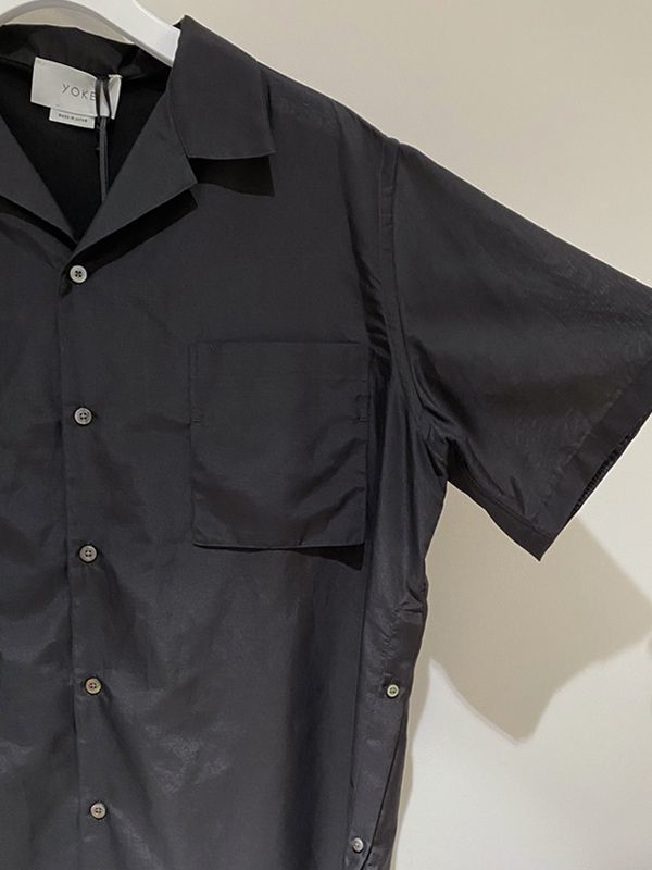 YOKE（ヨーク） オープンカラーシャツ ブラック - margin