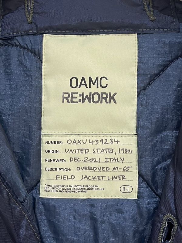OAMC（オーエーエムシー） RE:WORK ライナーコート ネイビー - margin