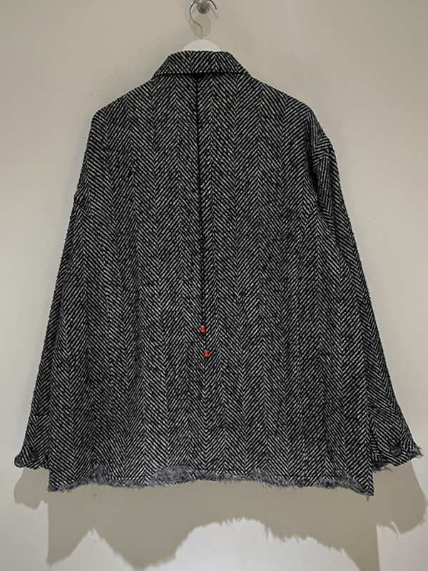 【新品】ANCELLMダメージウールヘリンボーン カバーオール25AW 完売 新品】ANCELLMダメージウールヘリンボーン カバーオール25AW